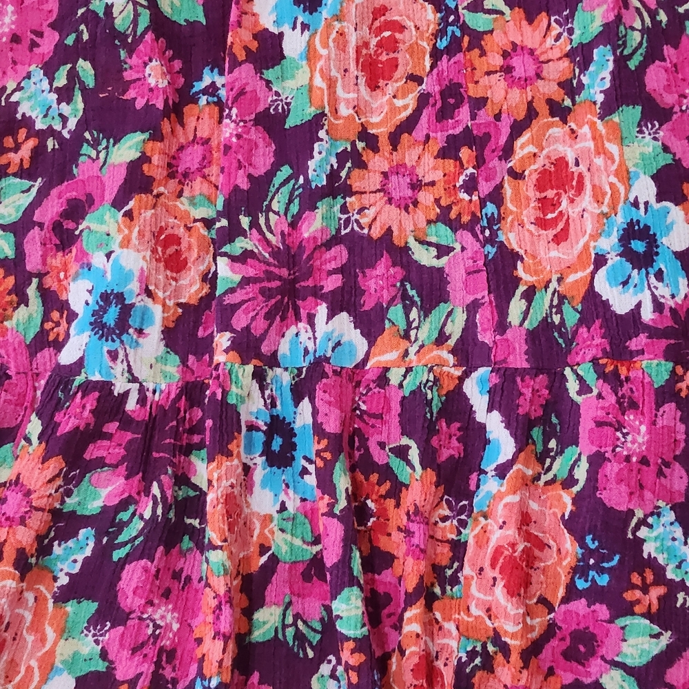 Vtg Only Necessities womens floral midi mumu dress large vacationcore bohocore - Picture 3 of 9
